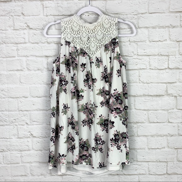 Altar’d State Crochet Lace HighNeck Sleeveless Top - Picture 2 of 6